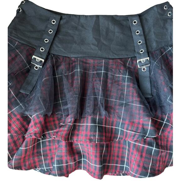 Hot Topic Maroon Plaid Yoke Skirt Plus Size XL - Picture 7 of 11